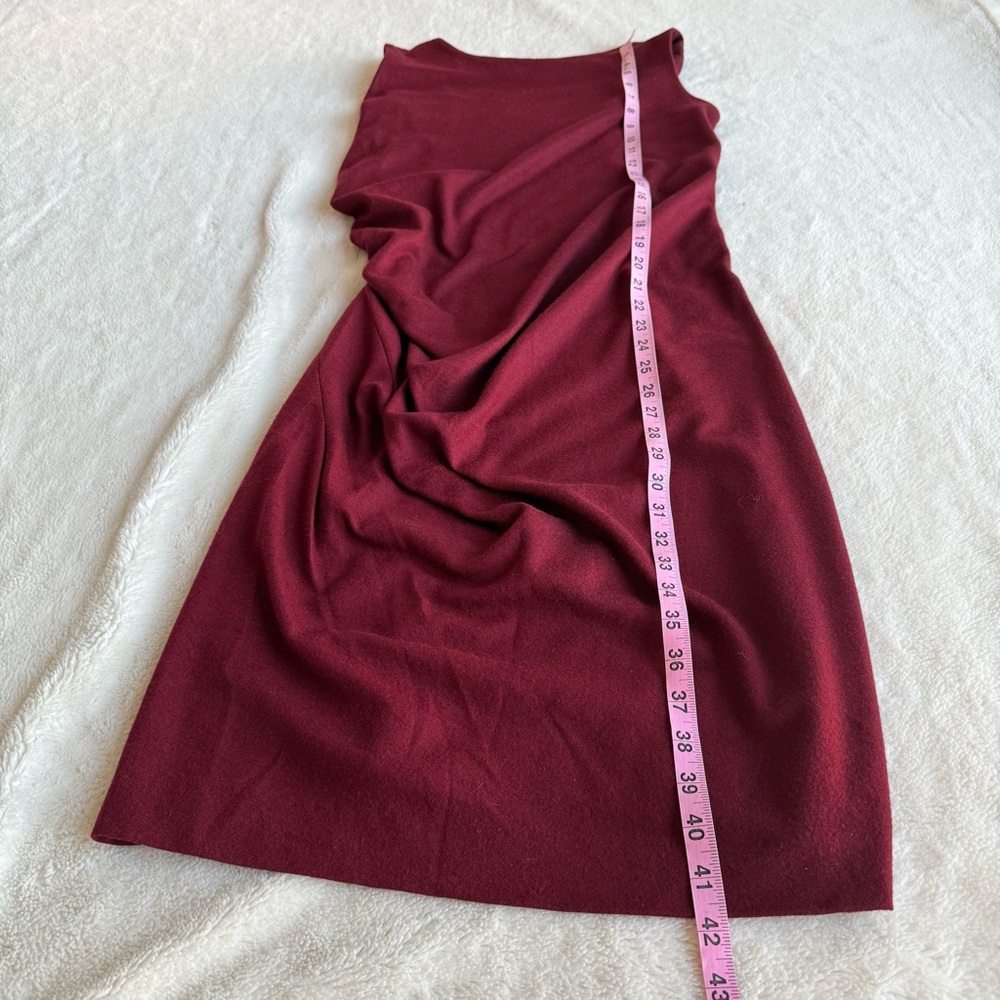 Jil Sander Wool Dark Red Sleeveless Knee Length Dress M (8) - Picture 4 of 10